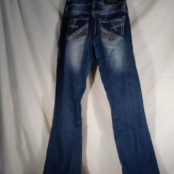 Rock N Roll Cowgirl Jeans Womens 28x32 Mid Rise Bootcut Denim Bling Western - Picture 8 of 12